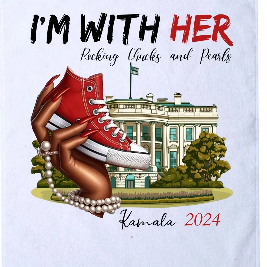 Im With Her Chucks And Pearls Kamala Harris White House 2024 Platinum Collection Golf Towel