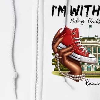 Im With Her Chucks And Pearls Kamala Harris White House 2024 Full Zip Hoodie