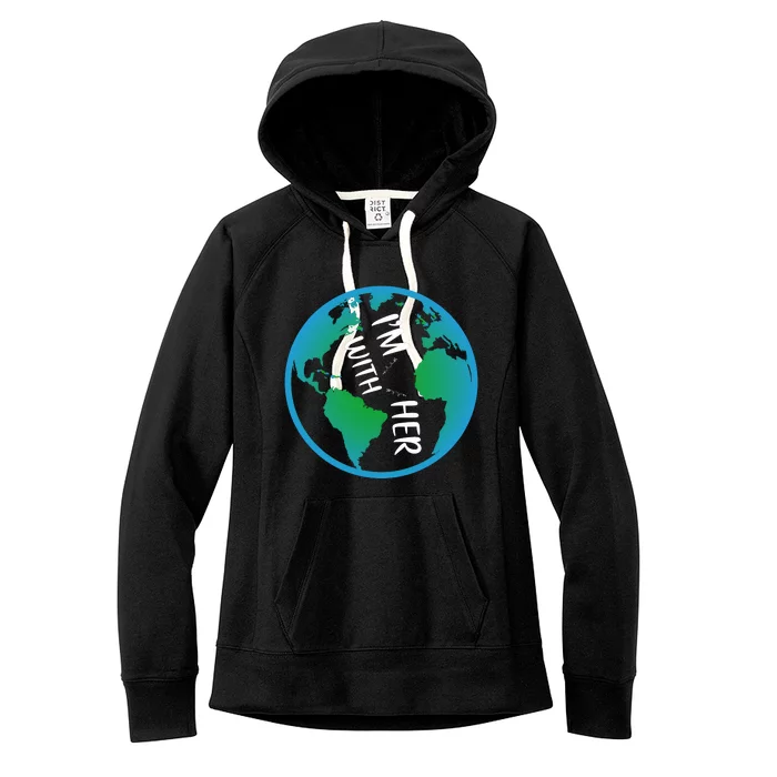 Im With Her Earth Day Women's Fleece Hoodie