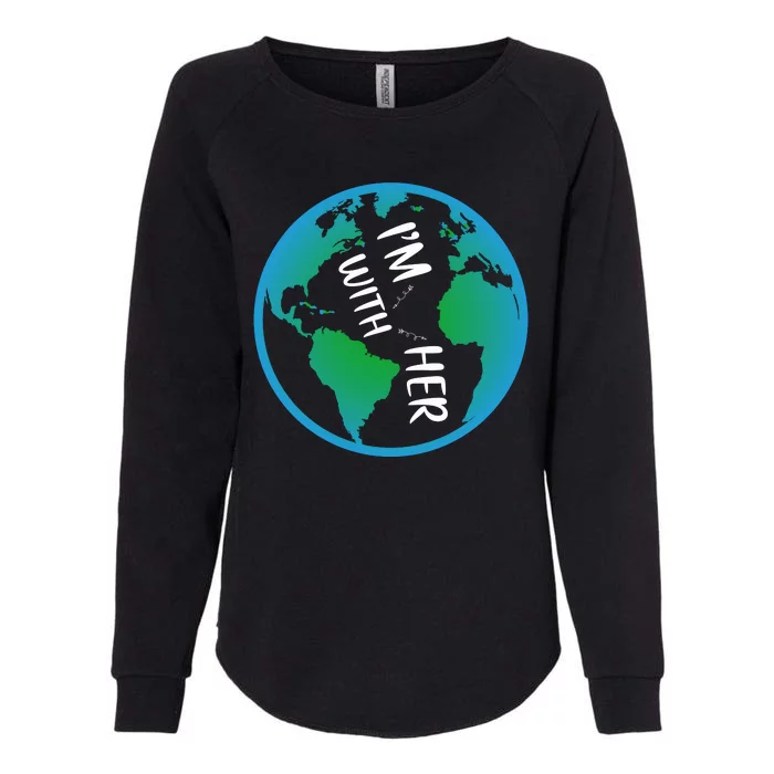 Im With Her Earth Day Womens California Wash Sweatshirt