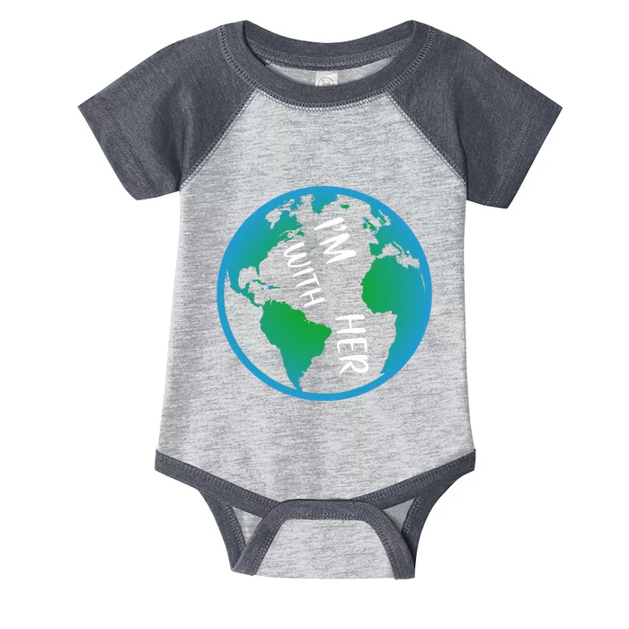 Im With Her Earth Day Infant Baby Jersey Bodysuit