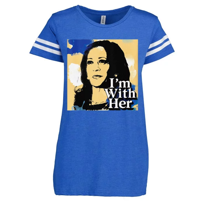 IM With Her Retro Retro Kamala Enza Ladies Jersey Football T-Shirt