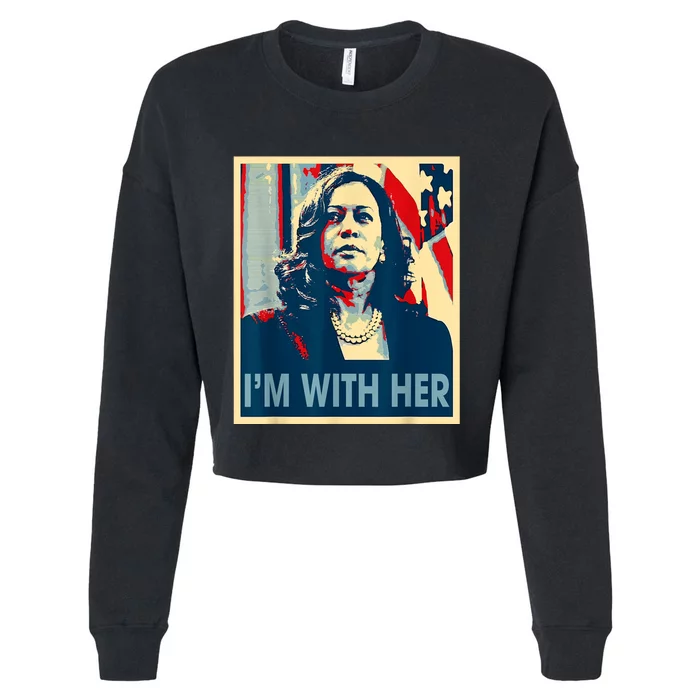 Im With Her Kamala Vote For 2024 President Kamala Harris Vote President Kamala Cropped Pullover Crew