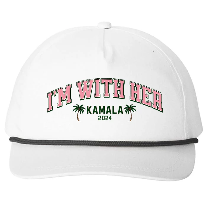 IM With Her Coconut Tree Kamala Snapback Five-Panel Rope Hat