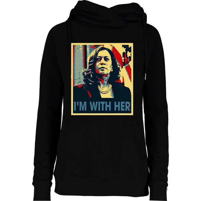 IM With Her Kamala Vote For 2024 President Kamala Harris Womens Funnel Neck Pullover Hood