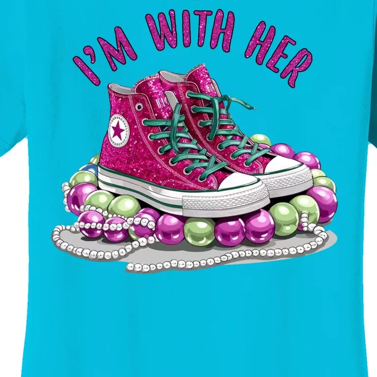 Im With Her Chucks And Pearls Kamala Harris Women's T-Shirt