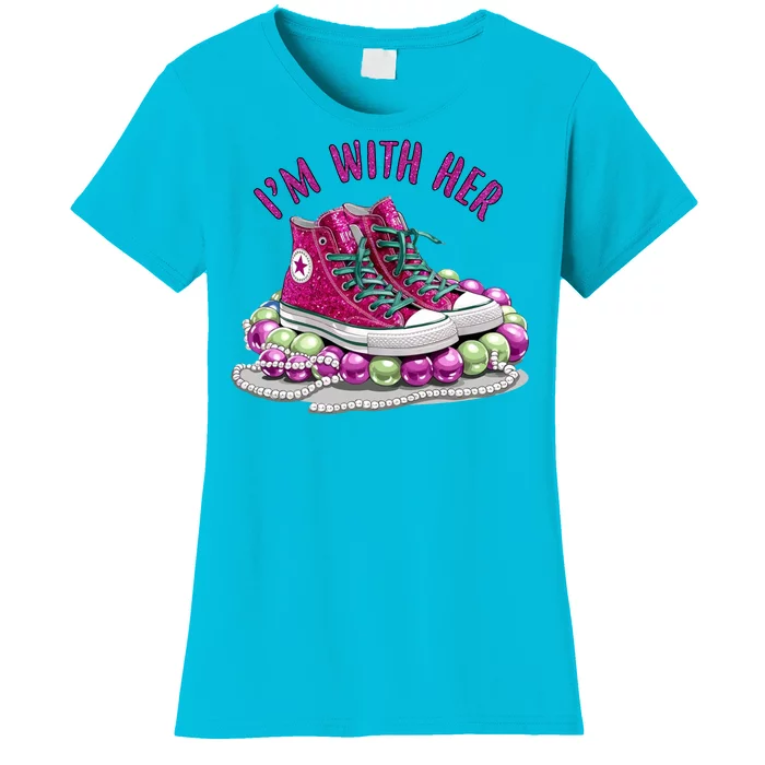 Im With Her Chucks And Pearls Kamala Harris Women's T-Shirt