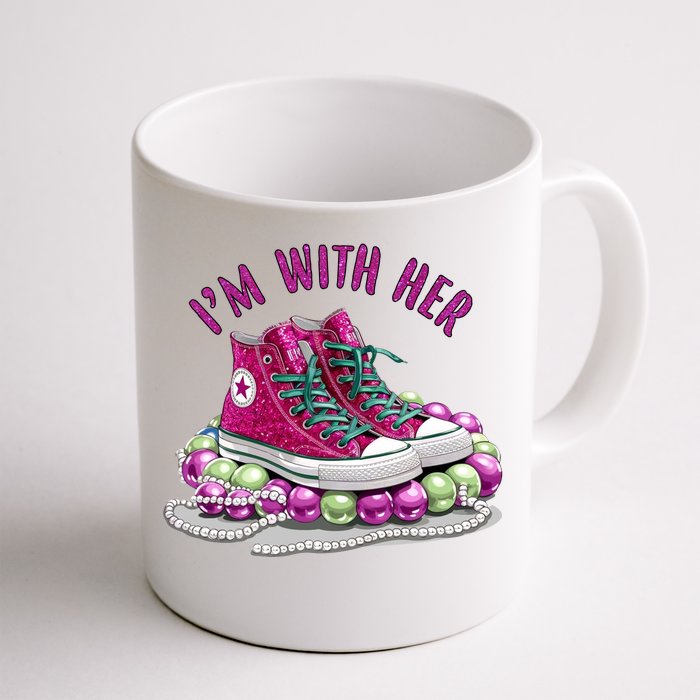 Im With Her Chucks And Pearls Kamala Harris Front & Back Coffee Mug