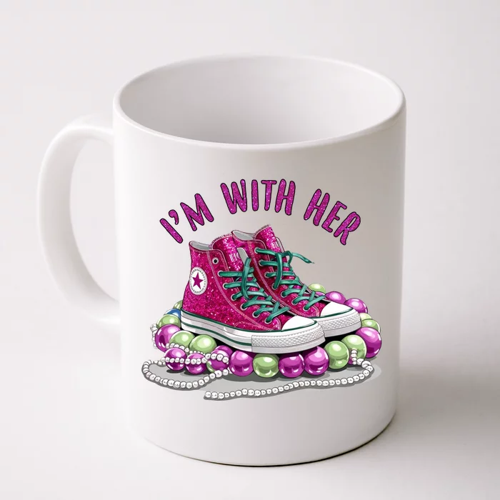 Im With Her Chucks And Pearls Kamala Harris Front & Back Coffee Mug