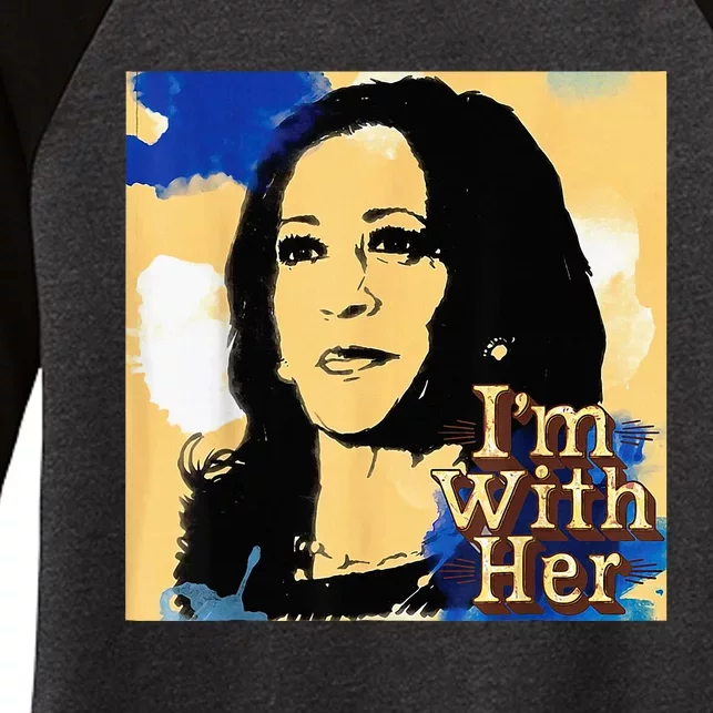 IM With Her Kamala Vote For 2024 President Kamalaharris Women's Tri-Blend 3/4-Sleeve Raglan Shirt