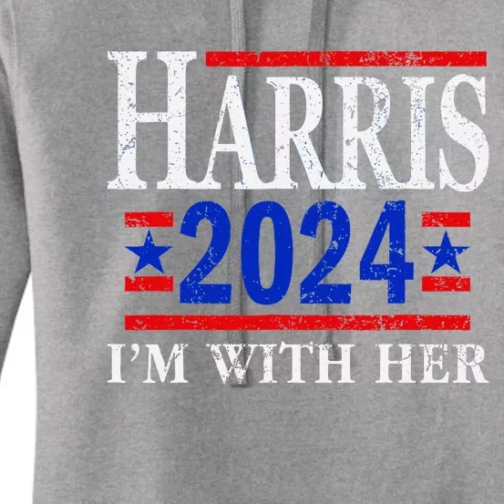 IM With Her Kamala Vote For 2024 President Kamala Harris Women's Pullover Hoodie