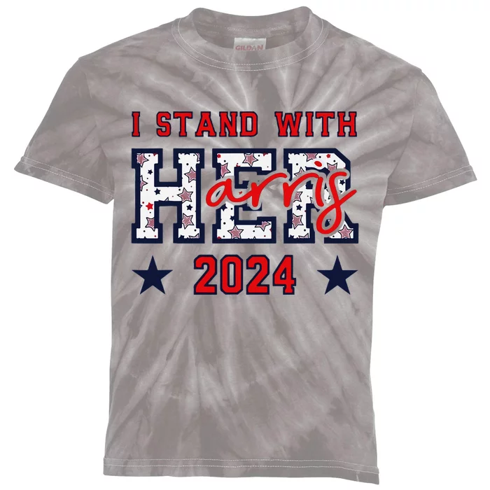 IM With Her President Kamala Election Kids Tie-Dye T-Shirt