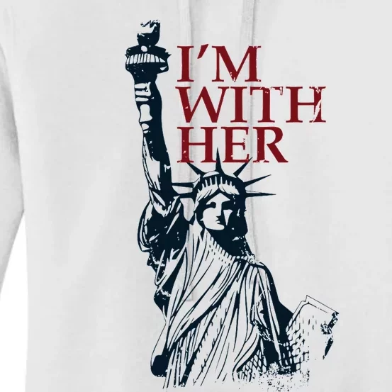 IM With Her Statue Of Lady Liberty Patriotic Women's Pullover Hoodie