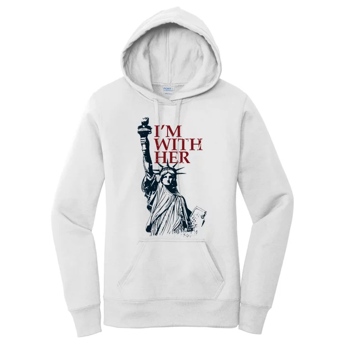 IM With Her Statue Of Lady Liberty Patriotic Women's Pullover Hoodie