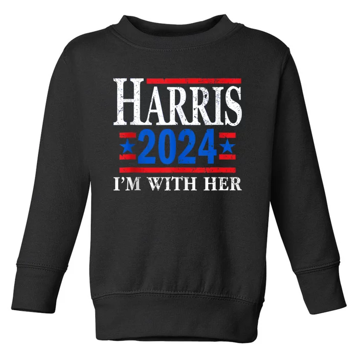 Im With Her Kamala Vote For 2024 President Kamalaharris Toddler Sweatshirt