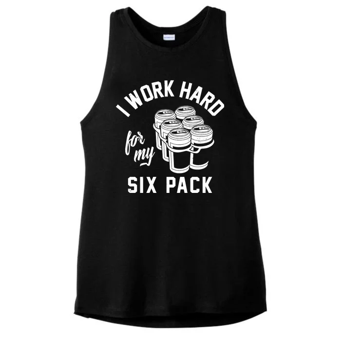 I Work Hard For My Six Pack Funny Beer Meme Ladies Tri-Blend Wicking Tank