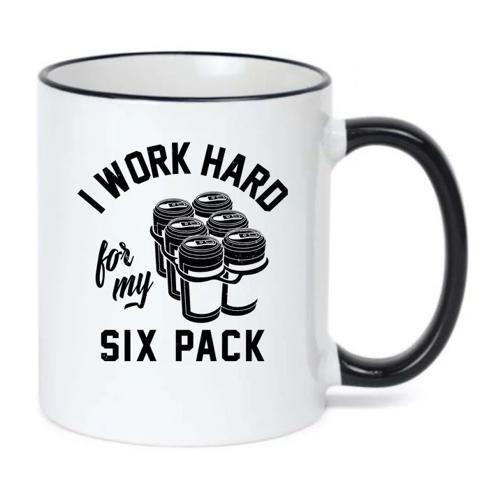 I Work Hard For My Six Pack Funny Beer Meme Black Color Changing Mug