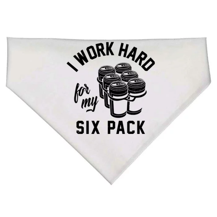 I Work Hard For My Six Pack Funny Beer Meme USA-Made Doggie Bandana