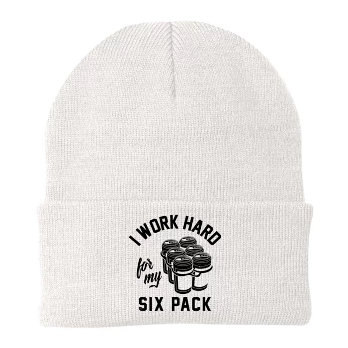 I Work Hard For My Six Pack Funny Beer Meme Knit Cap Winter Beanie