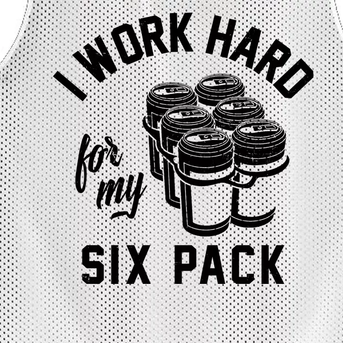 I Work Hard For My Six Pack Funny Beer Meme Mesh Reversible Basketball Jersey Tank