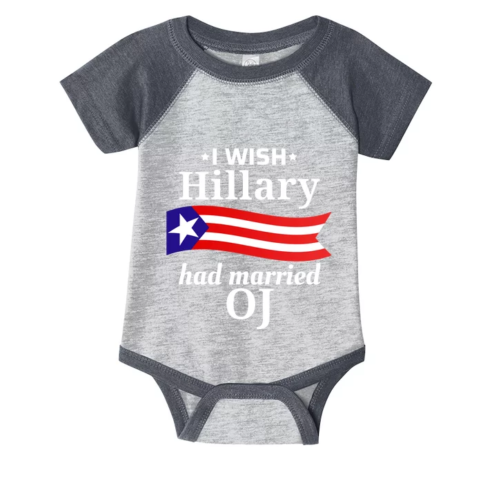 I Wish Hillary Had Married Oj Funny Anti Hillary Infant Baby Jersey Bodysuit