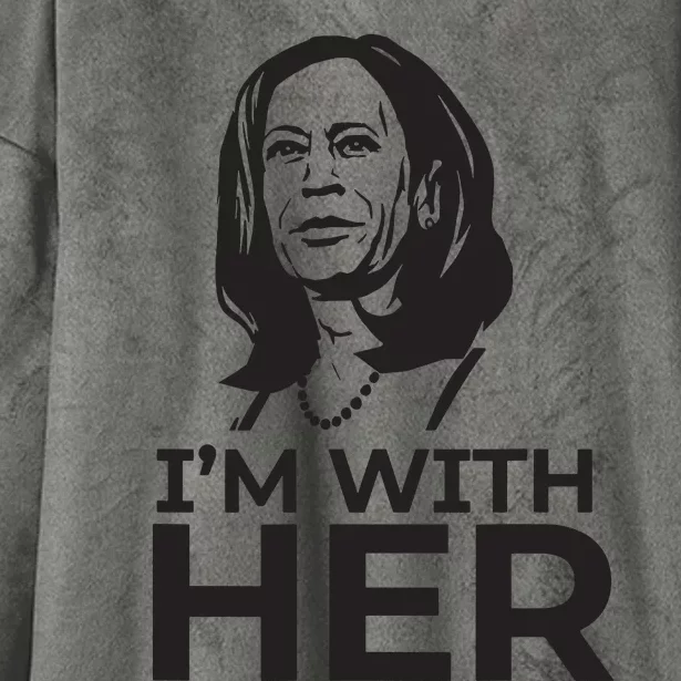 Im With Her 2024 Vote President Kamala Harris Election Meme Hooded Wearable Blanket