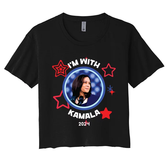 Im With Her Kamala Vote For 2024 President Kamalaharris Women's Crop Top Tee