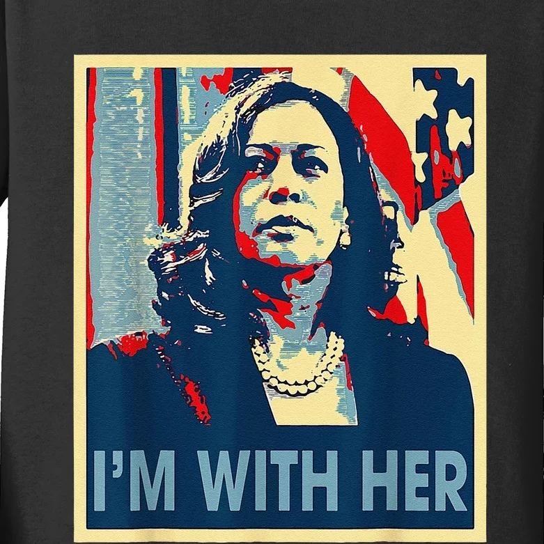 IM With Her Kamala Vote For 2024 President Kamalaharris Kids Long Sleeve Shirt