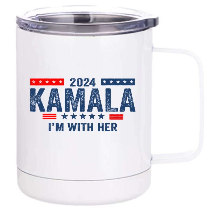 IM With Her Kamala Vote For 2024 President Front & Back 12oz Stainless Steel Tumbler Cup