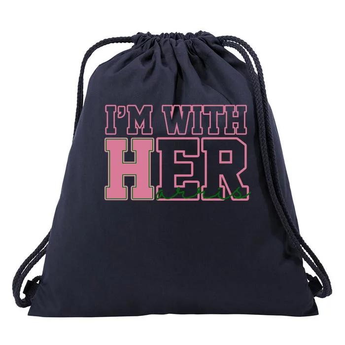 Im With Her Kamala Harris 2024 President Vote Drawstring Bag