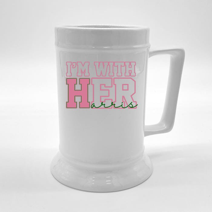 Im With Her Kamala Harris 2024 President Vote Front & Back Beer Stein