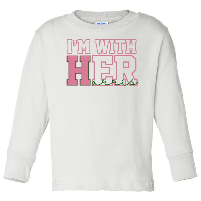 Im With Her Kamala Harris 2024 President Vote Toddler Long Sleeve Shirt