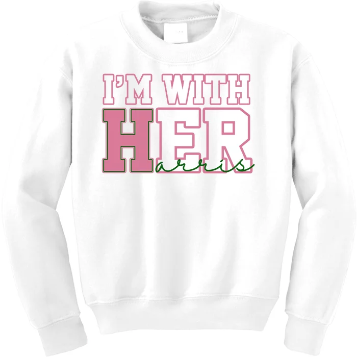 Im With Her Kamala Harris 2024 President Vote Kids Sweatshirt