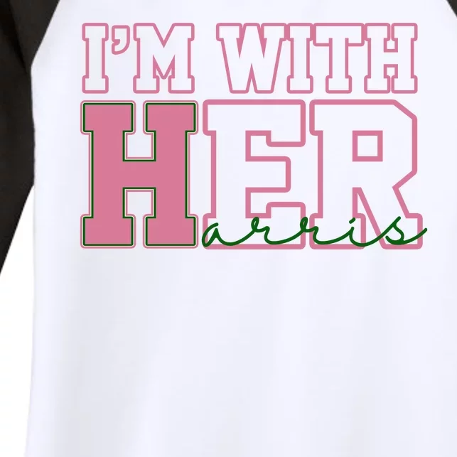 Im With Her Kamala Harris 2024 President Vote Women's Tri-Blend 3/4-Sleeve Raglan Shirt