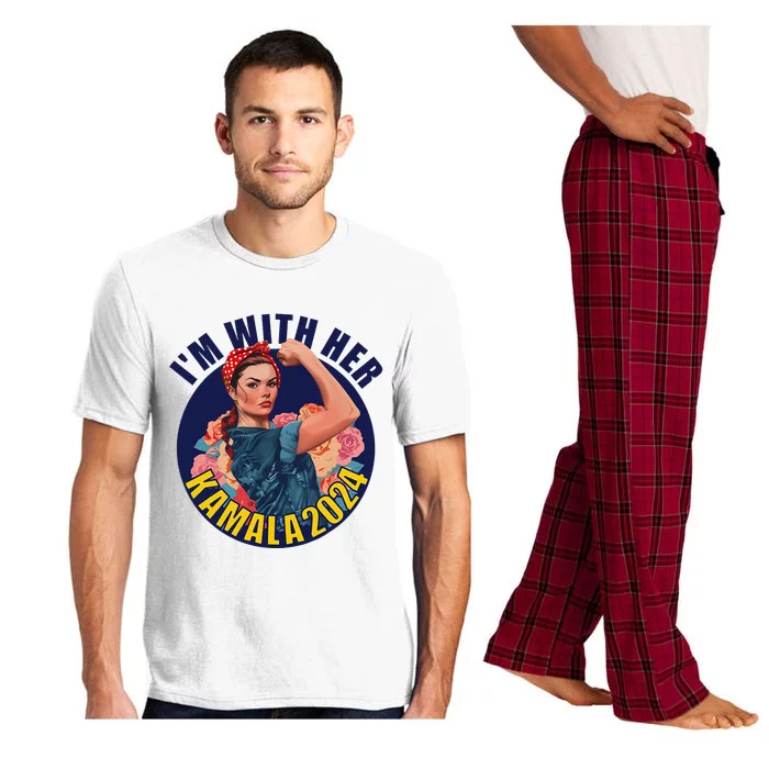 IM With Her Kamala 2024 Retro Rosie Art Pajama Set