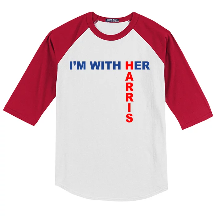 IM With Her Kamala 2024 Kids Colorblock Raglan Jersey