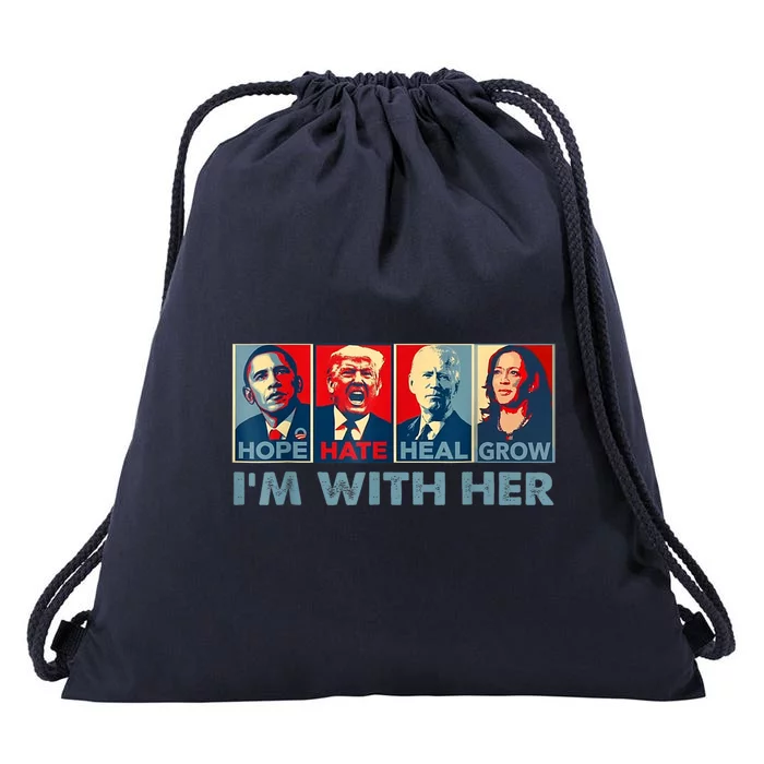 IM With Her Kamala Vote For 2024 President Kamalaharris Drawstring Bag