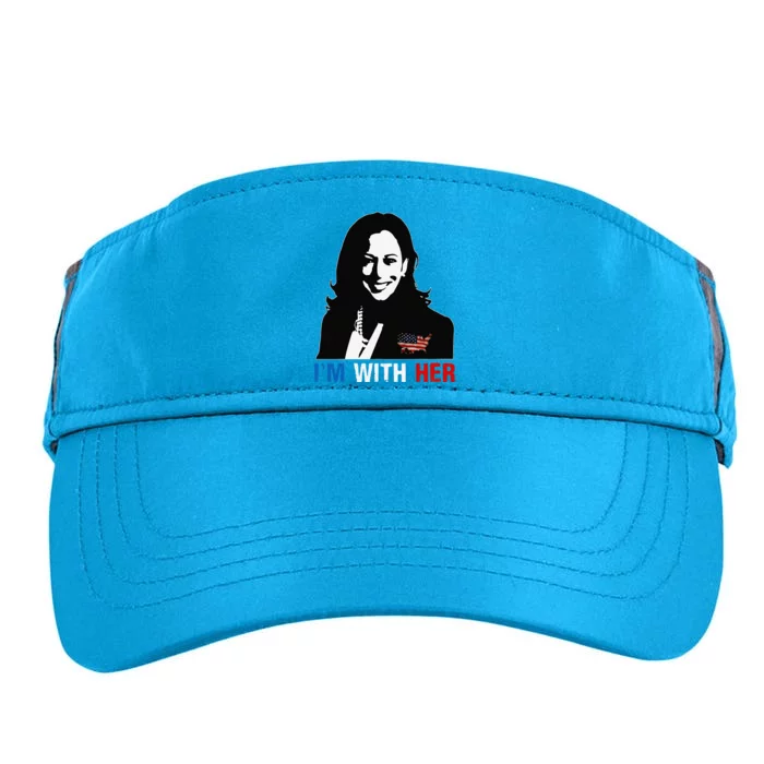 IM With Her Kamala Vote For 2024 President Kamala Harris Adult Drive Performance Visor