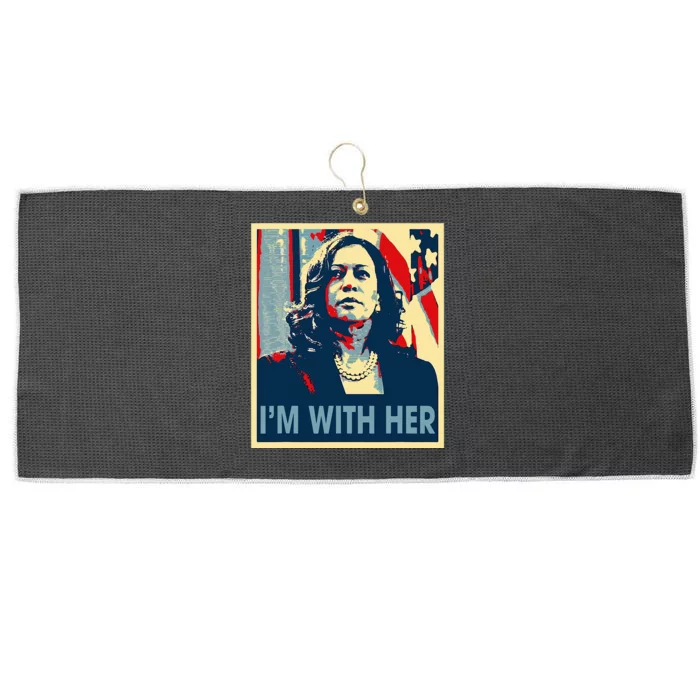 IM With Her Kamala Vote For 2024 President Kamalaharris Large Microfiber Waffle Golf Towel