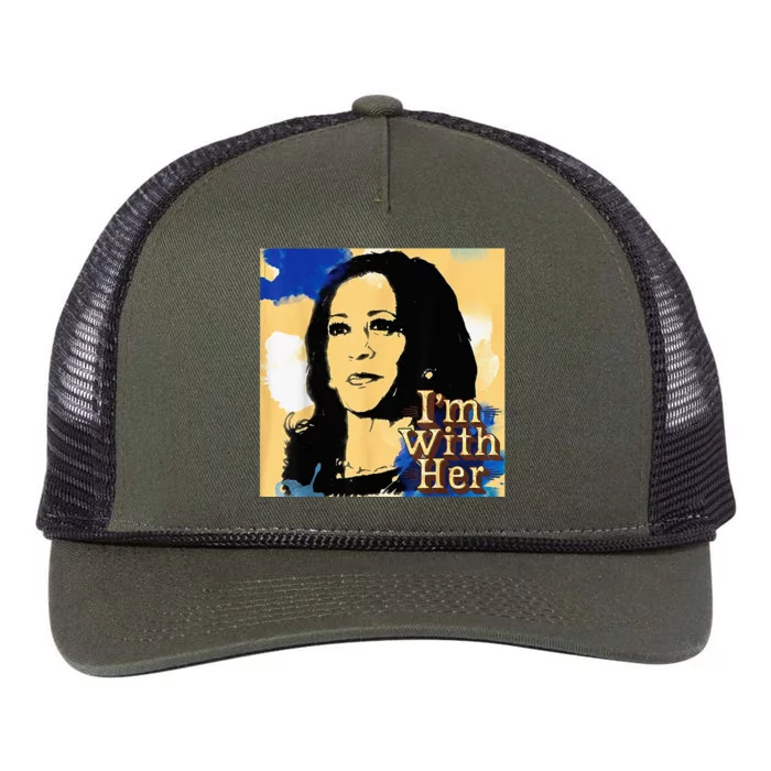 Im With Her Kamala Vote For 2024 President Kamala Harris Retro Rope Trucker Hat Cap