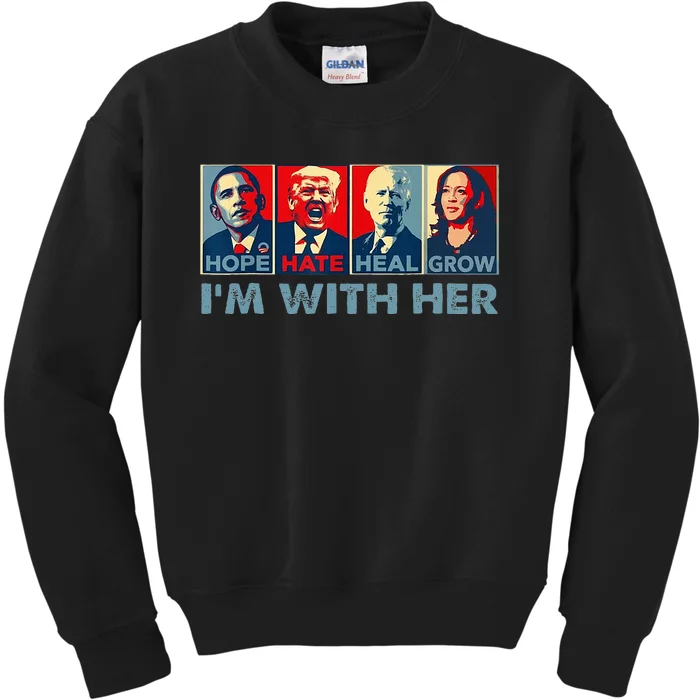 Im With Her Kamala Vote For 2024 President Kamala Harris Kids Sweatshirt