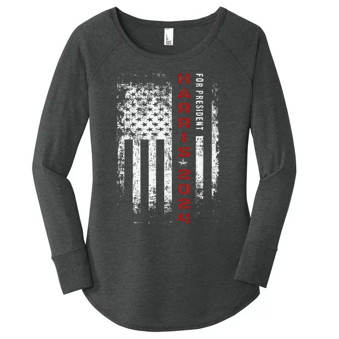 IM With Her Kamala Vote For 2024 President Kamala Harris Women's Perfect Tri Tunic Long Sleeve Shirt