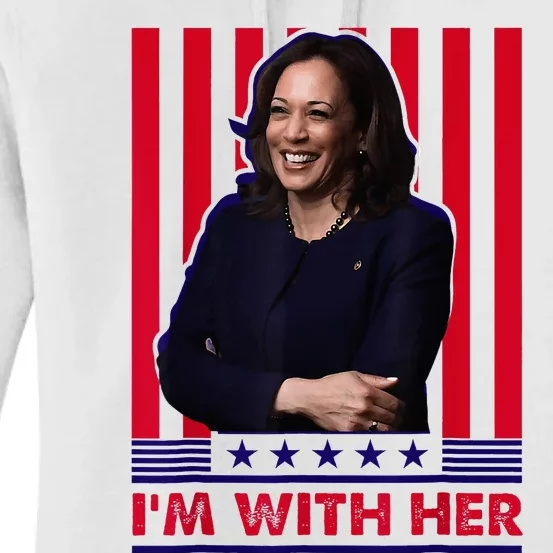 Im With Her Kamala Vote For 2024 President Kamala Harris Women's Pullover Hoodie