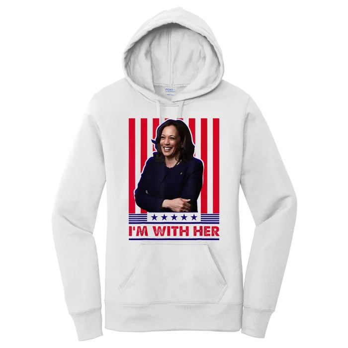 Im With Her Kamala Vote For 2024 President Kamala Harris Women's Pullover Hoodie