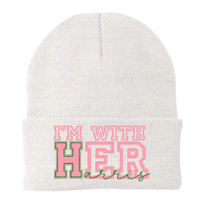 IM With Her Kamala Vote For 2024 President Kamalaharris Knit Cap Winter Beanie