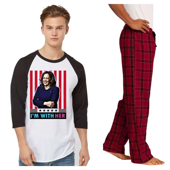 IM With Her Kamala Vote For 2024 President Kamalaharris Raglan Sleeve Pajama Set