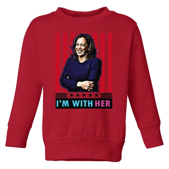 IM With Her Kamala Vote For 2024 President Kamalaharris Toddler Sweatshirt