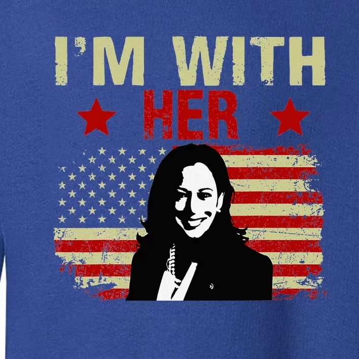 IM With Her Kamala Vote For 2024 President Kamala Harris Toddler Sweatshirt