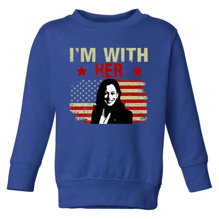 IM With Her Kamala Vote For 2024 President Kamala Harris Toddler Sweatshirt