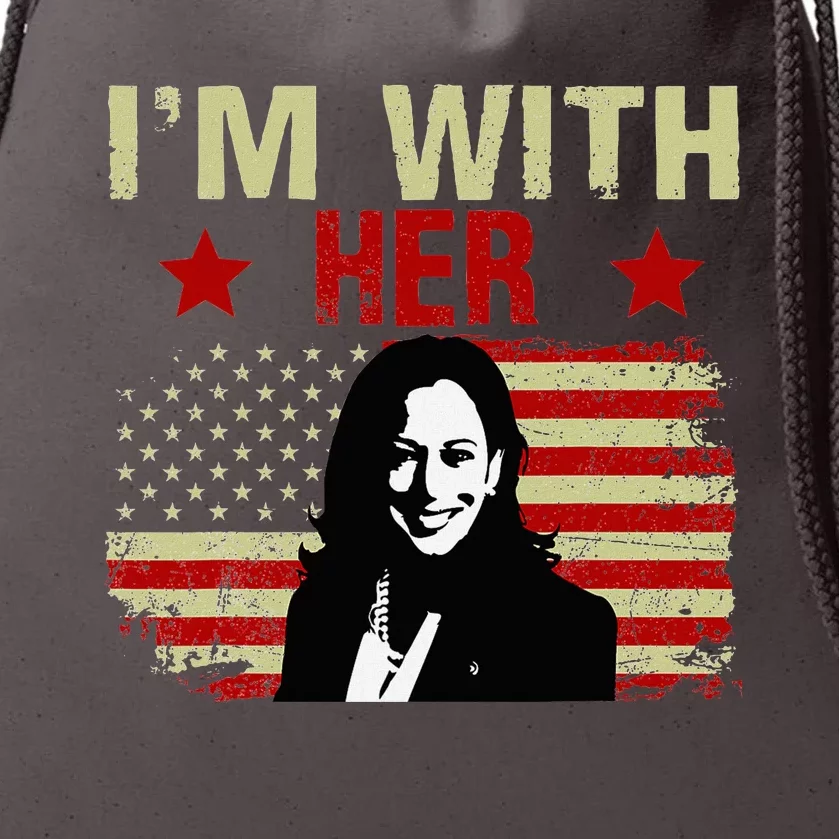 IM With Her Kamala Vote For 2024 President Kamala Harris Drawstring Bag